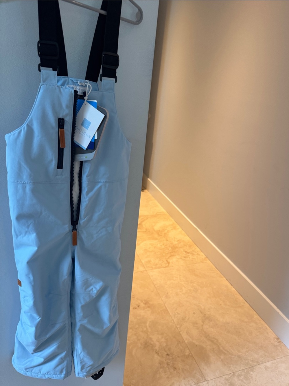 Children's Light Blue Snow Bibs - Unbranded
